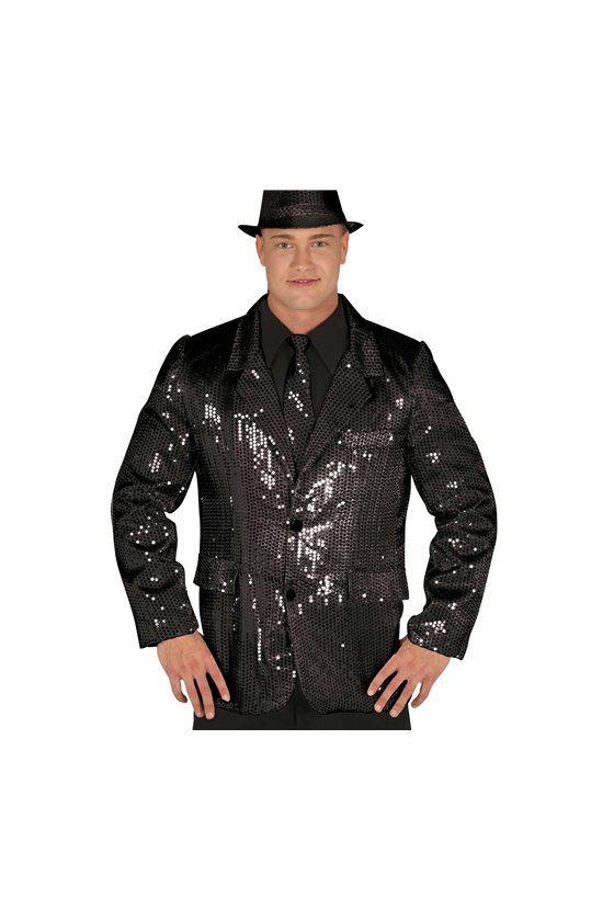BLACK SEQUIN JACKET ADULT SIZE M 48-50