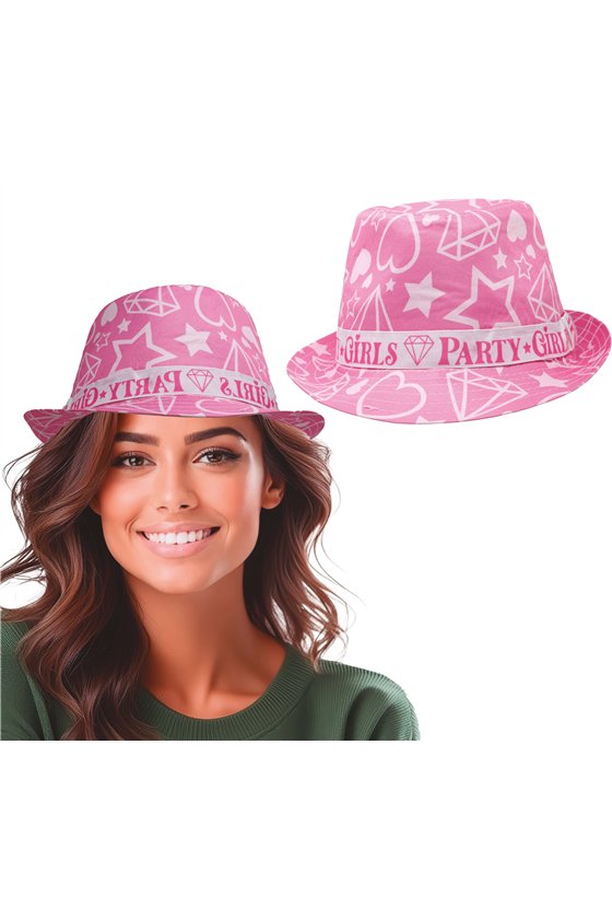 PARTY GIRLS PINK SUMMER HAT, ADULTS