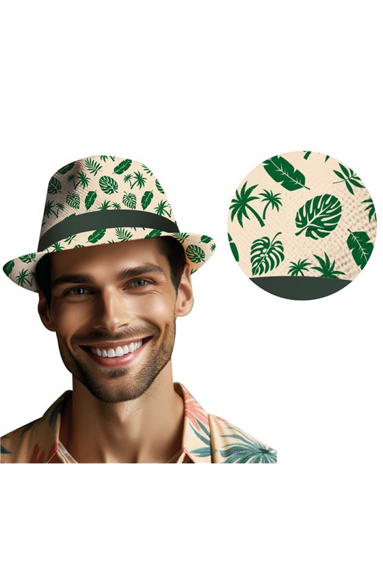TROPICAL LEAVES SUMMER HAT, ADULTS