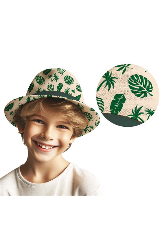 TROPICAL LEAVES SUMMER HAT, CHILDREN
