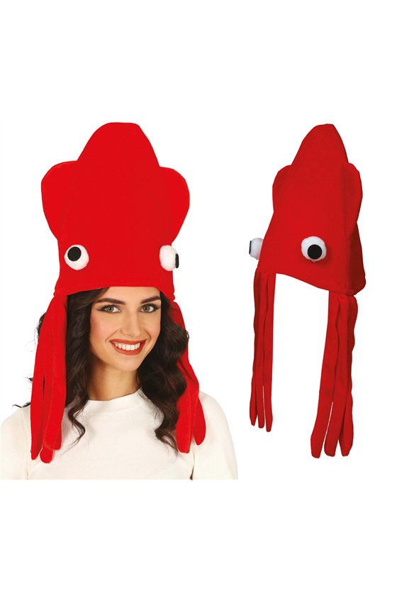 RED OCTOPUS HAT, ADULTS