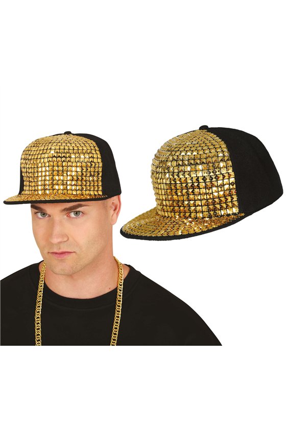 RAPPER CAP WITH GOLDEN STUDS, ADULTS