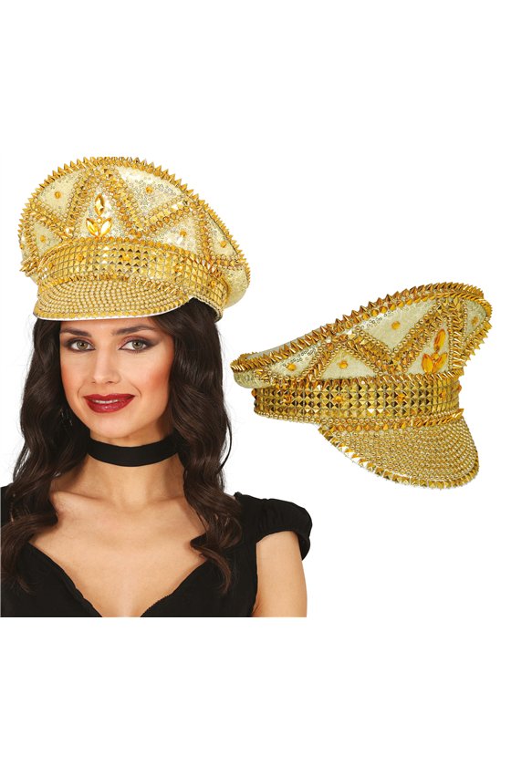CAPTAIN HAT WITH GOLDEN JEWELS, ADULTS