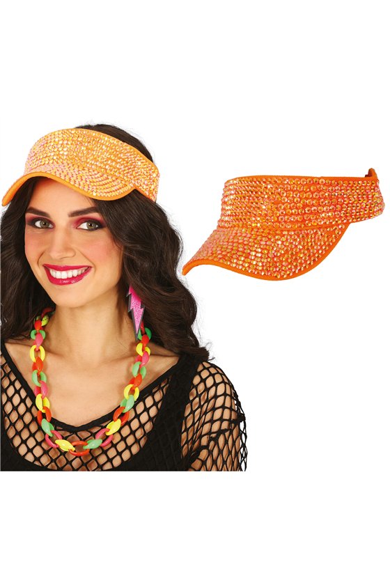 ORANGE VISOR WITH JEMS, ADULT