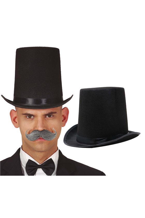 BLACK FELT TOP HAT 20 CMS