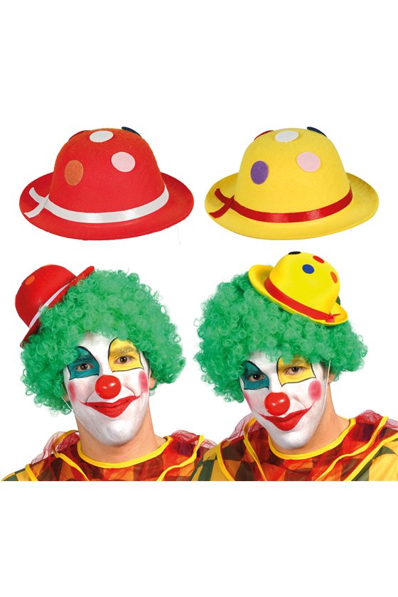 ASSORTED MINI FELT CLOWN BOWLER HATS