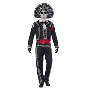 Deluxe Day of the Dead Señor Bones Costume, Black