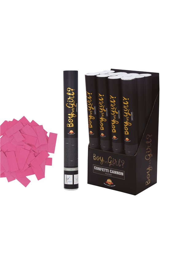 PINK CANNON CONFETTI IT'S A BOY OR GIRL 40 CM