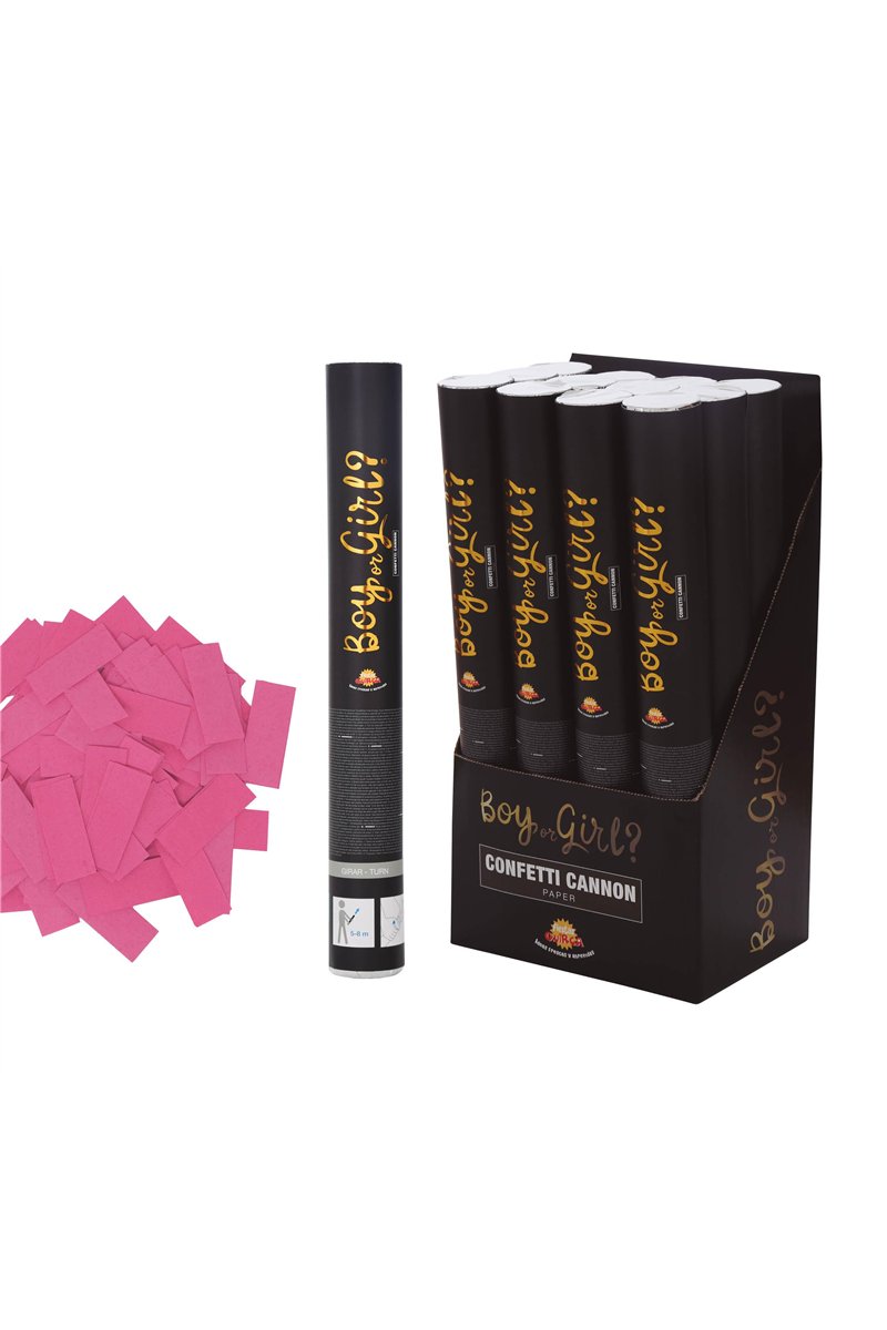PINK CANNON CONFETTI IT'S A BOY OR GIRL 40 CM