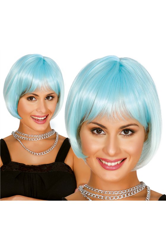SHORT TURQUOISE EXTRA WIG (BOX CONTAINER