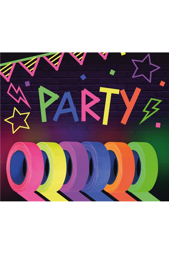6 ROLLS OF COLORFUL NEON TAPE 5 M