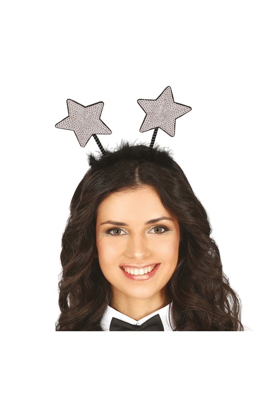 SILVER SEQUINED STARS HEADBAND