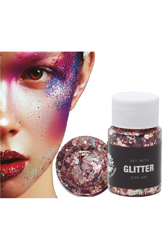 POT GLITTER-GEL ROSE/GOLD, 20 GR