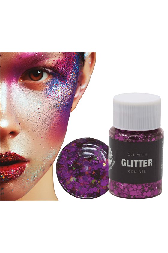 PURPLE GLITTER GEL 20 GR