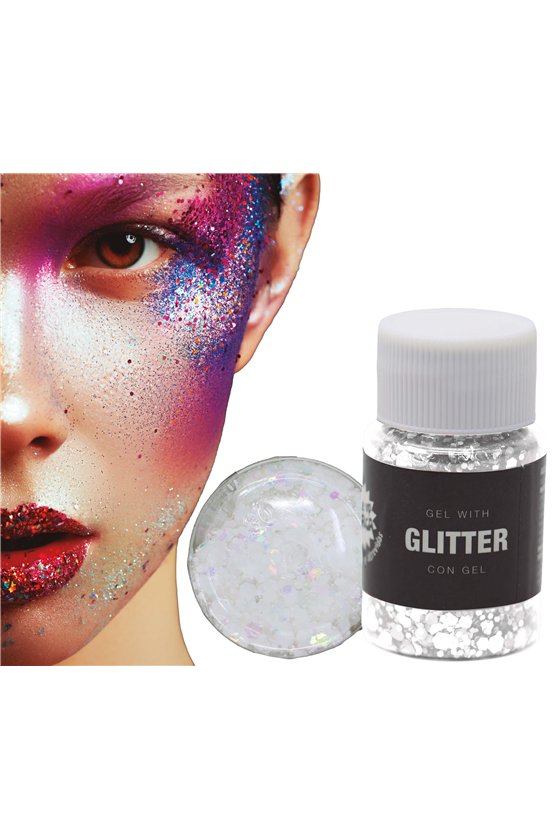 WHITE GLITTER GEL 20 GR