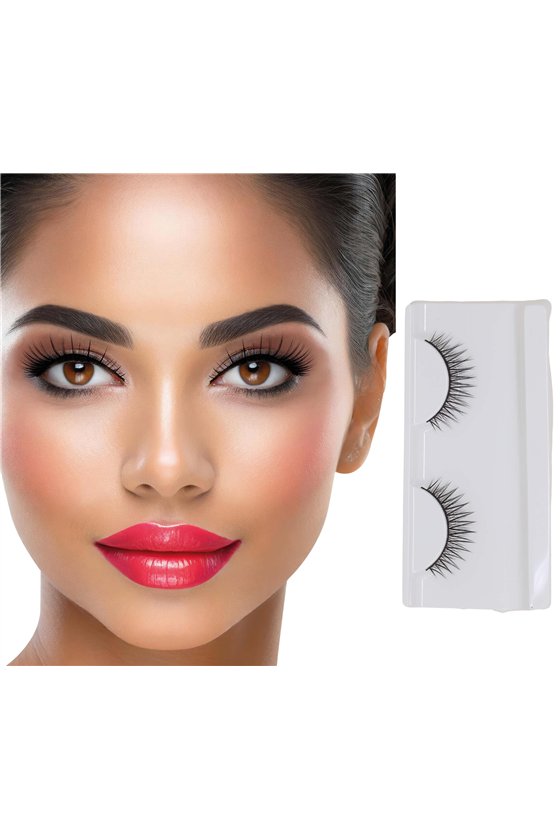 BLACK EYELASHES WITH ADHESIVE