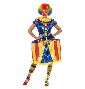 Deluxe Light Up Carousel Clown Costume, Multi-Colo