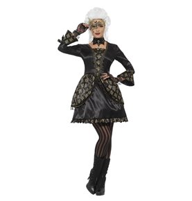 Deluxe Masquerade Costume, Black & Gold