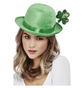 Deluxe Paddy's Day Bowler Hat, Velour 