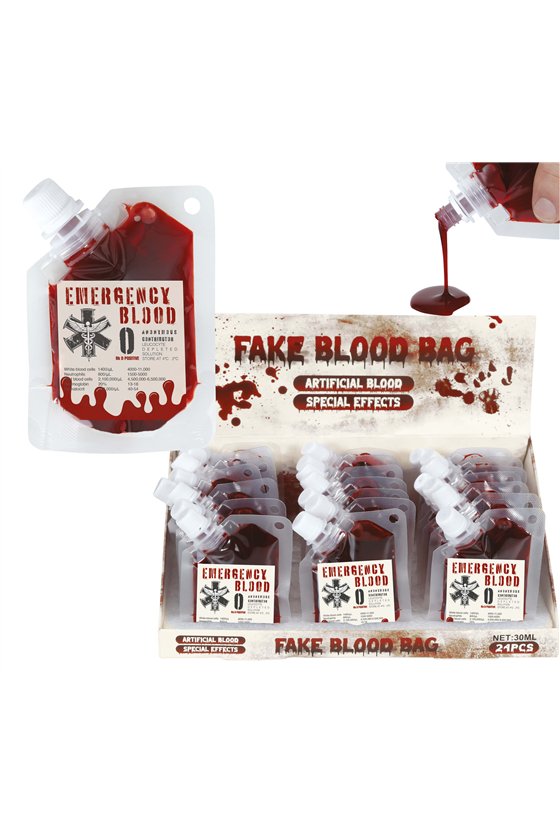 BOX OF 24 BAGS OF BLOOD (DECORATION)