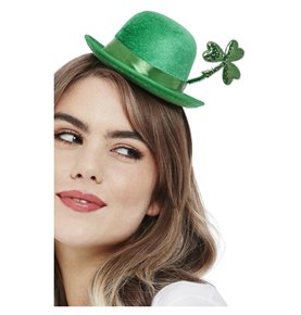 Deluxe Paddy's Day Mini Bowler Hat, Velour 