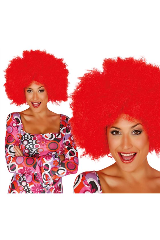 EXTRA RED AFRO WIG