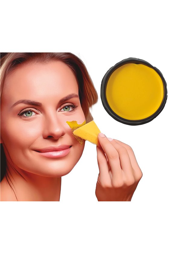 YELLOW MAKEUP WITH SPONGE 9 GR