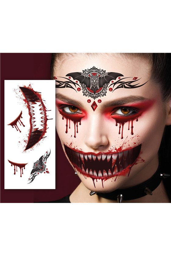 VAMPIRE FACE TATTOOS 30X13 CM