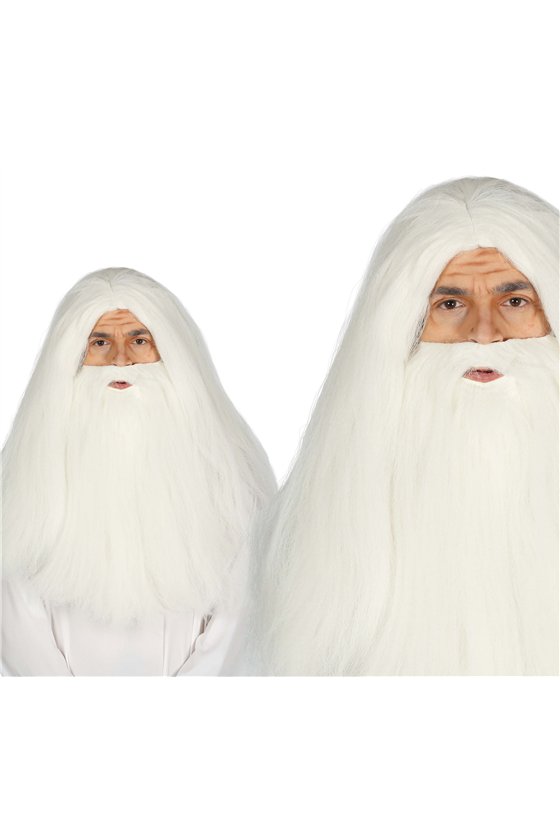 WHITE BEARD AND WIG IN BOX