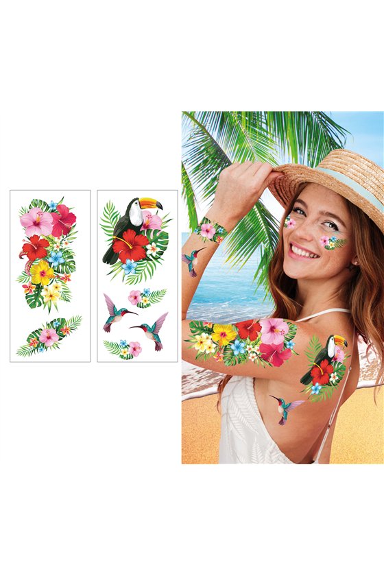 TROPICAL HAWAII TATTOOS, 14X30 CM