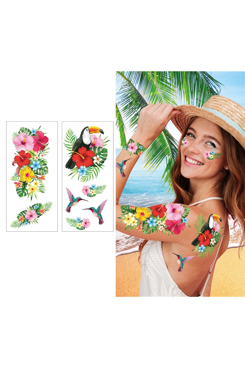 TROPICAL HAWAII TATTOOS, 14X30 CM
