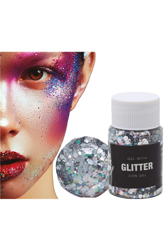 SILVER GLITTER GEL 20 GR