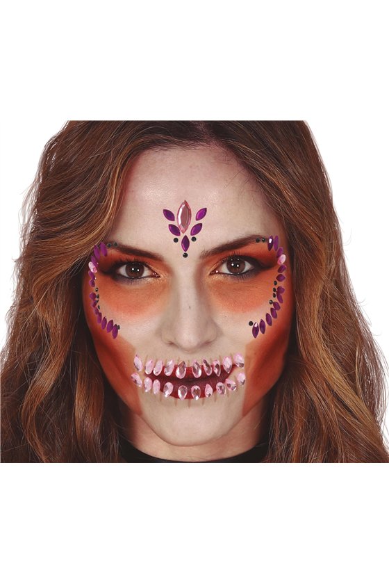 LILAC SKULL FACE GEMS ADHESIVE
