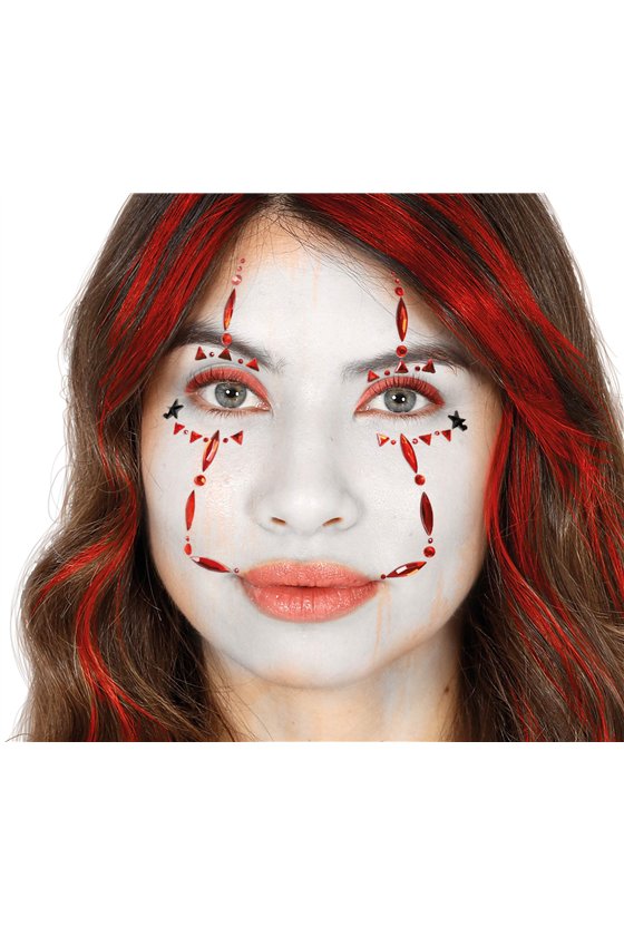 FACE GEMS ADHESIVE CLOWN