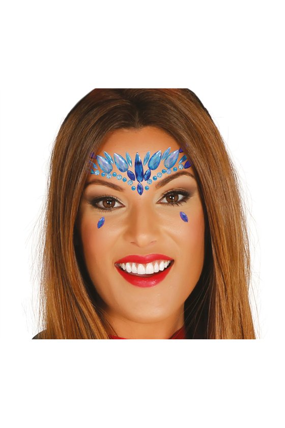 BLUE ADHESIVE FACE JEWELLERY