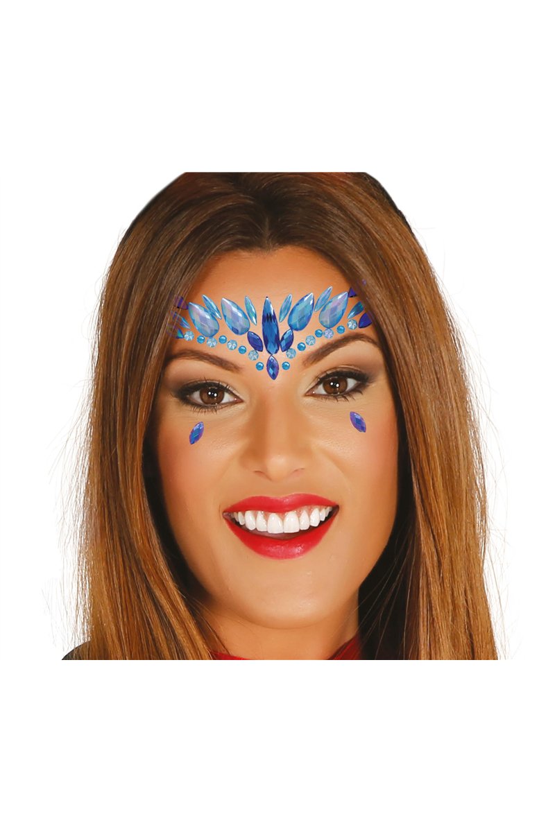 BLUE ADHESIVE FACE JEWELLERY