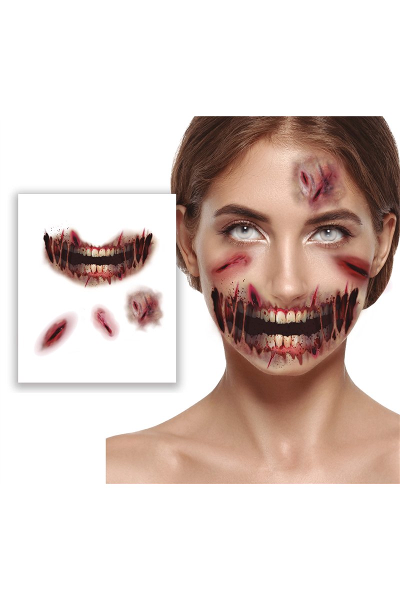 FACE WOUNDS TATTOO 30X 14 CM