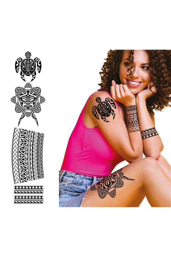 BLACK FLOWER TATTOOS, 14X30 CMS
