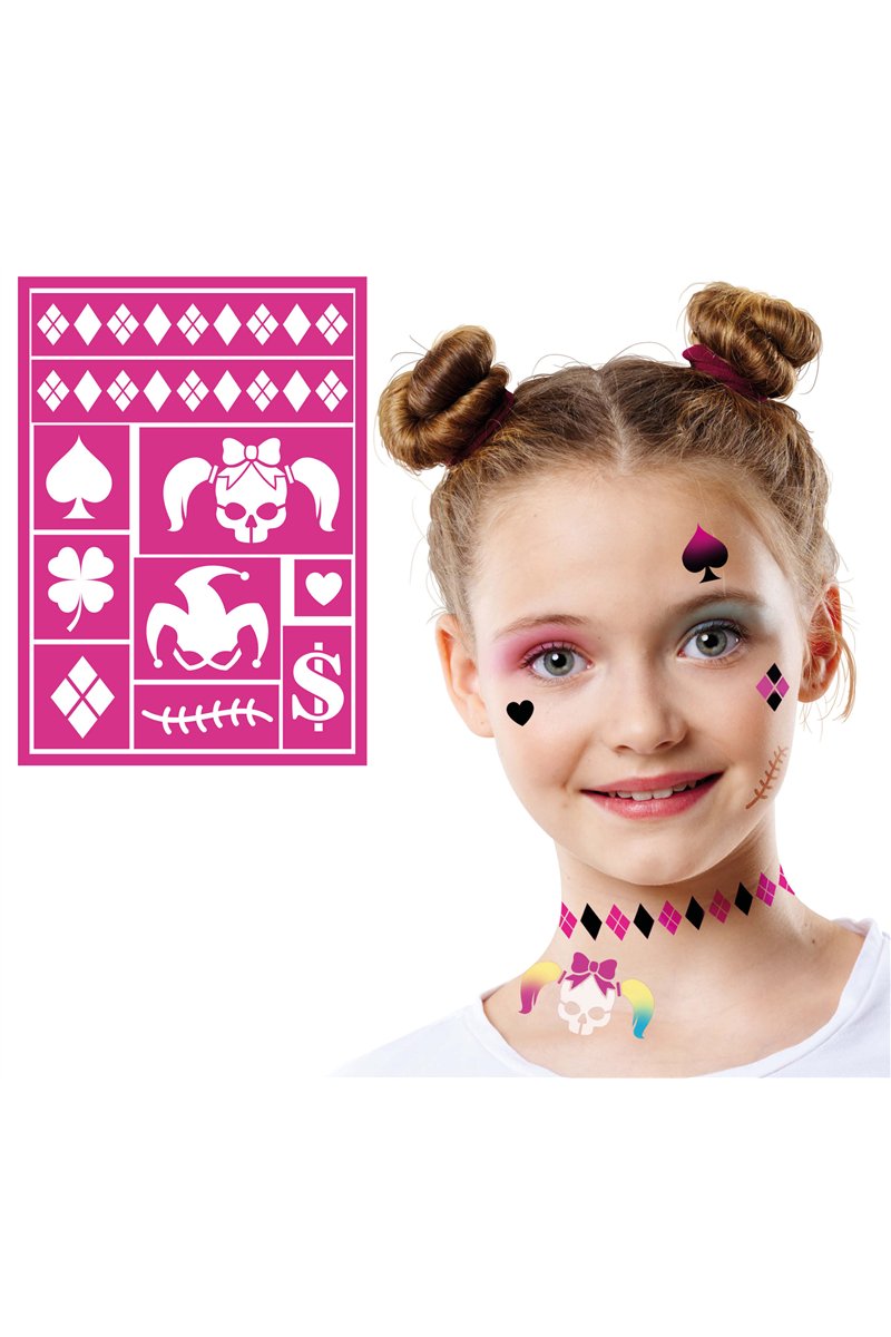 DANGEROUS GIRL CHILDRENS ADHESIVE MAKEUP STENCIL 1