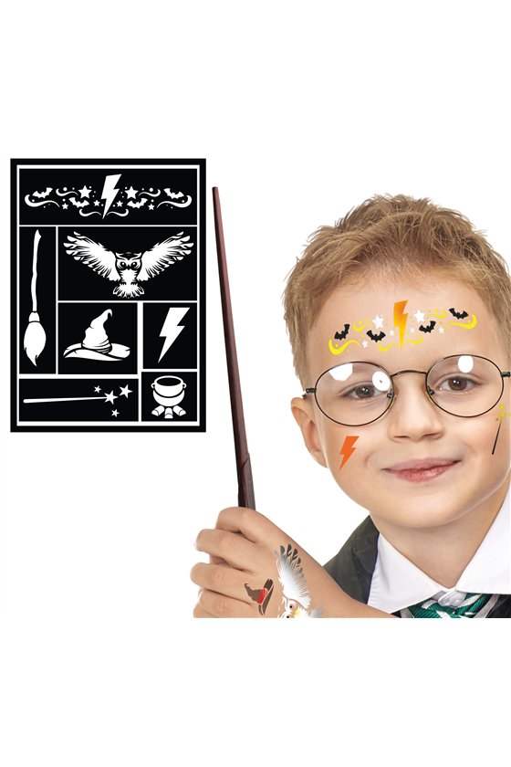 MAGICIAN CHILDRENS ADHESIVE MAKEUP STENCIL 14X20 C