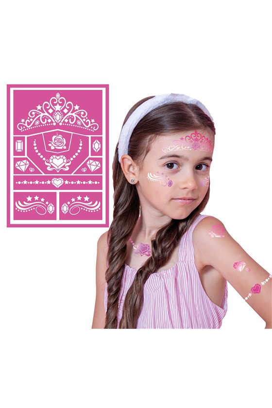 PRINCESS CHILDRENS ADHESIVE MAKEUP STENCIL 14X20 C