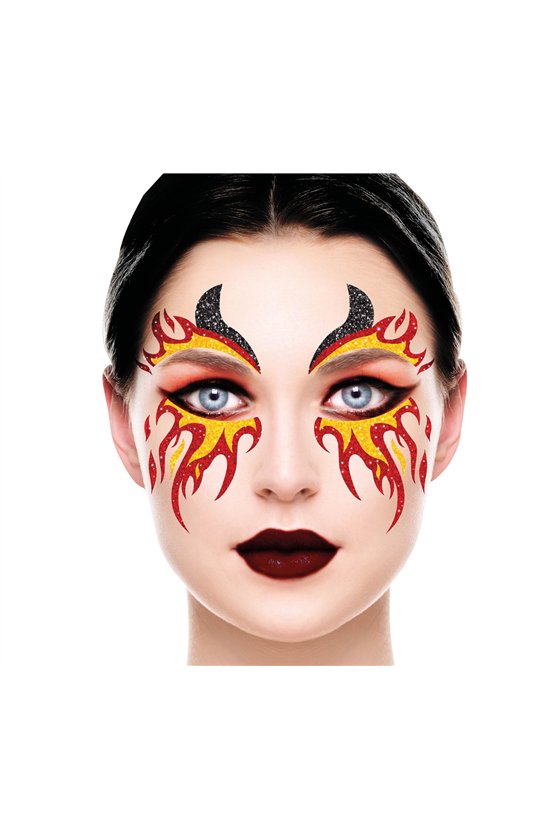 FIRE GLITTER FACE, 20X20 CMS.