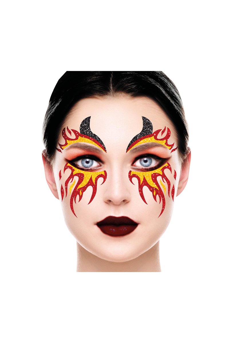 FIRE GLITTER FACE, 20X20 CMS.