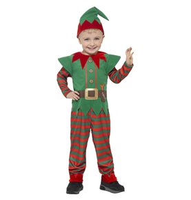 Elf Toddler Costume, Red & Green