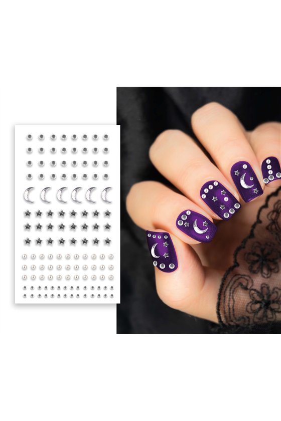 SILVER NAIL STICKERS 6X9 CM