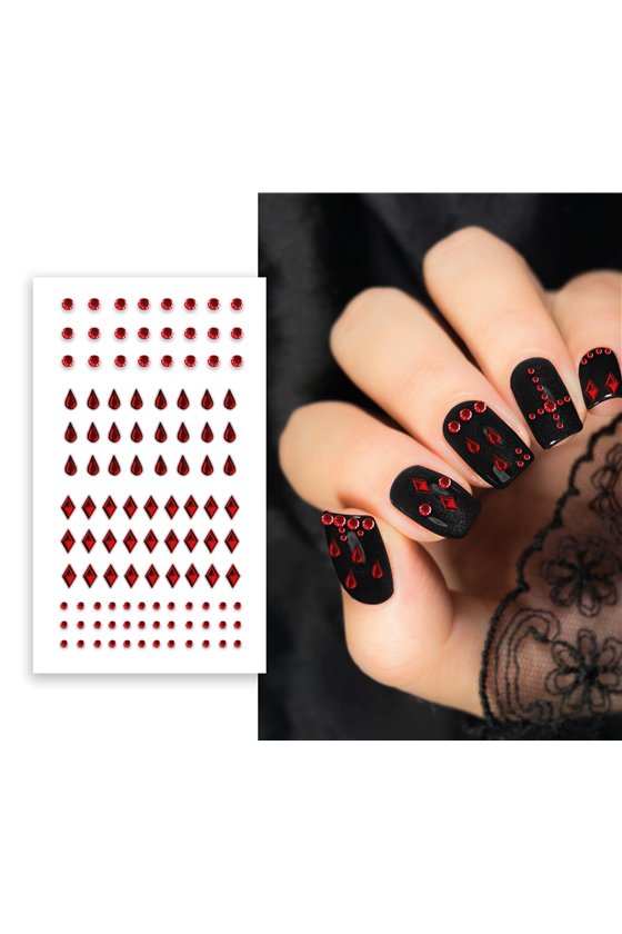 RED NAIL STICKERS 6X9 CM