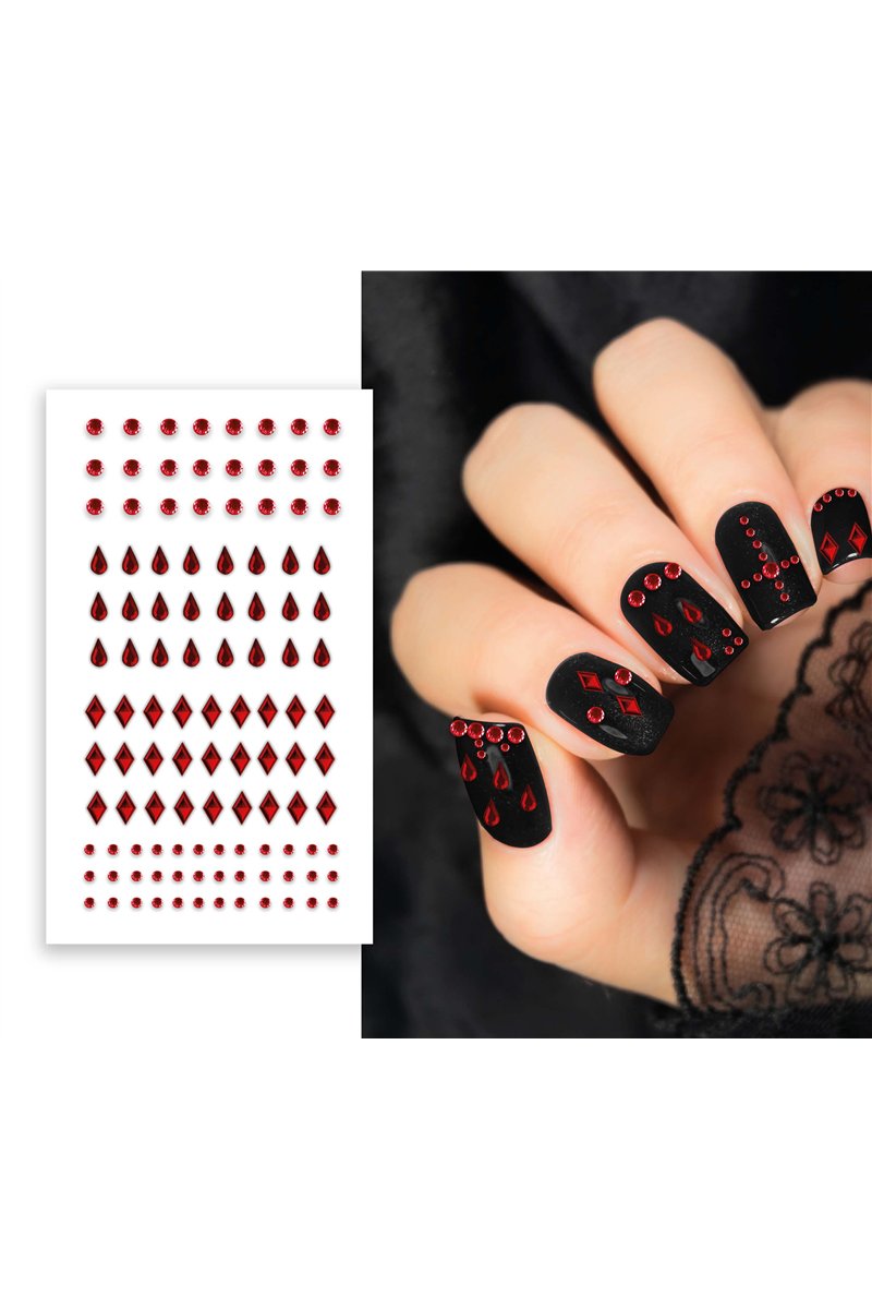 RED NAIL STICKERS 6X9 CM
