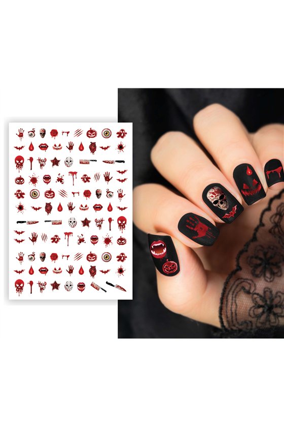 NAIL STICKERS, BLOODY, 10x7 CMS