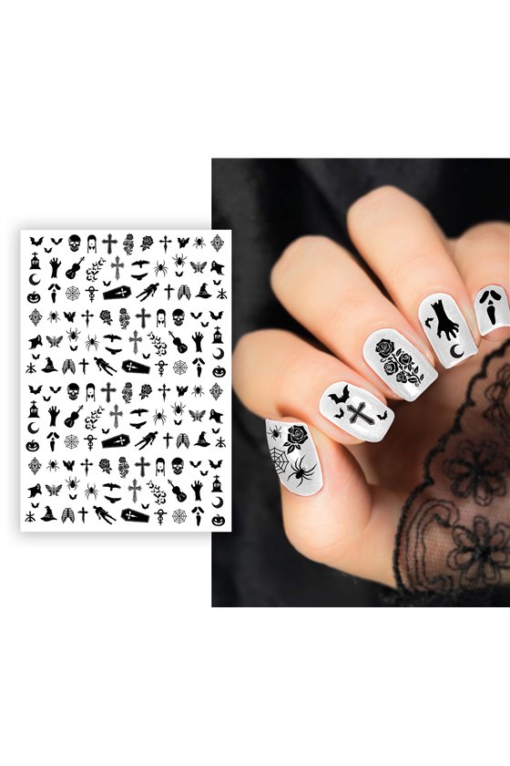 1 NAILS STICKER SHEET 10X7 CM BLACK