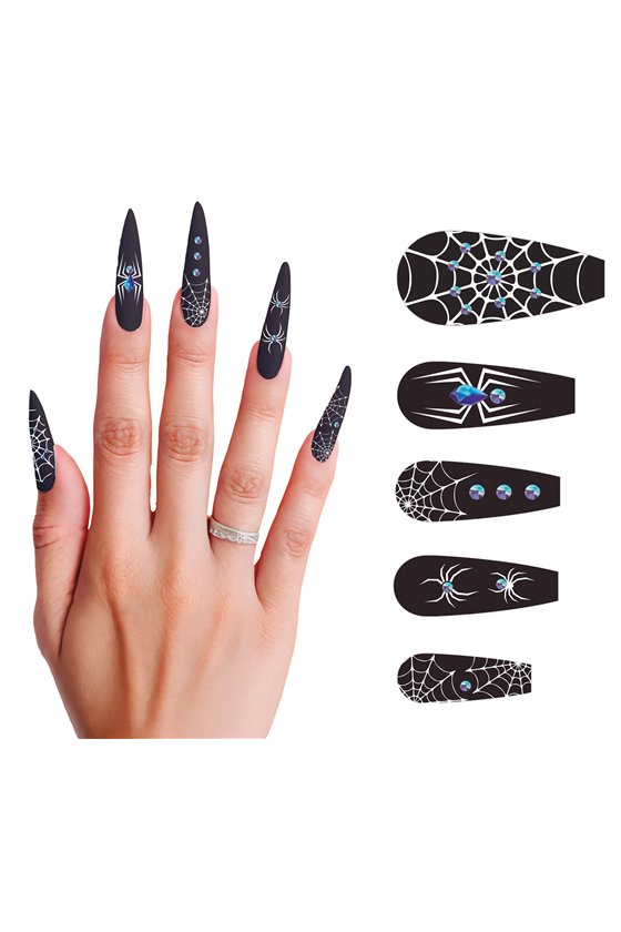 12 LONG NAILS SPIDER WITH GLUE